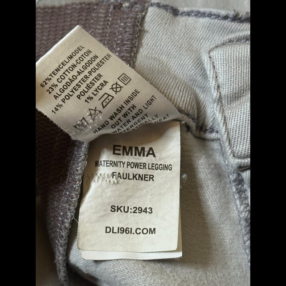 DL1961 Jeans 27 Womens Gray Emma Maternity Power Leggings Low Rise Frayed Hem - Picture 13 of 13
